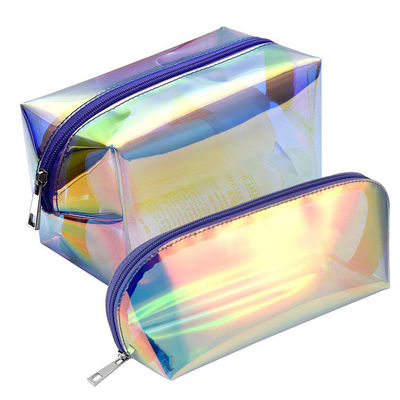 حقيبة مكياج ثلاثية الأبعاد شفافة PVC مكونة من قطعتين من F Color
